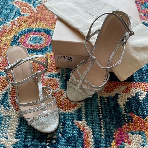 Loeffler Randal Silver Elena Sandals - Picture 1 of 6